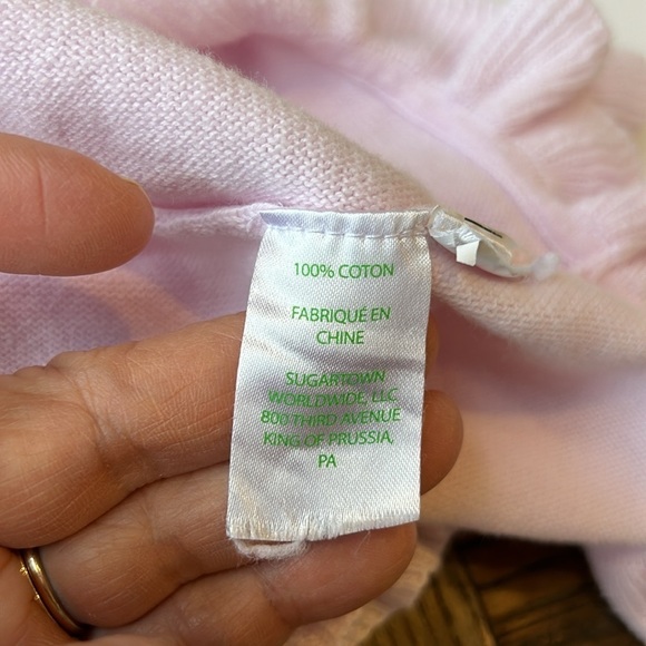 Lilly Pulitzer Girls Hani Poncho Frosted Pink Knit - Picture 9 of 10